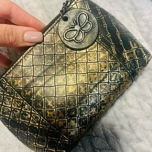 Bottega Veneta Pouchette LTD Butterfly Edition!! Gold tinted Black leather NWOT